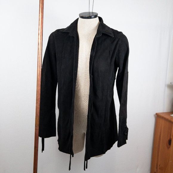 Elizabeth and James Lamb Leather Suede Jacket Fringe Western - Picture 1 of 6